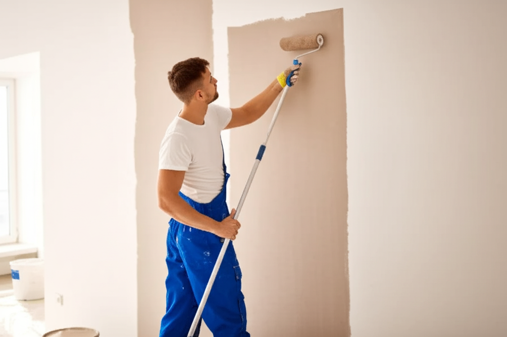 Professional painting finished drywall